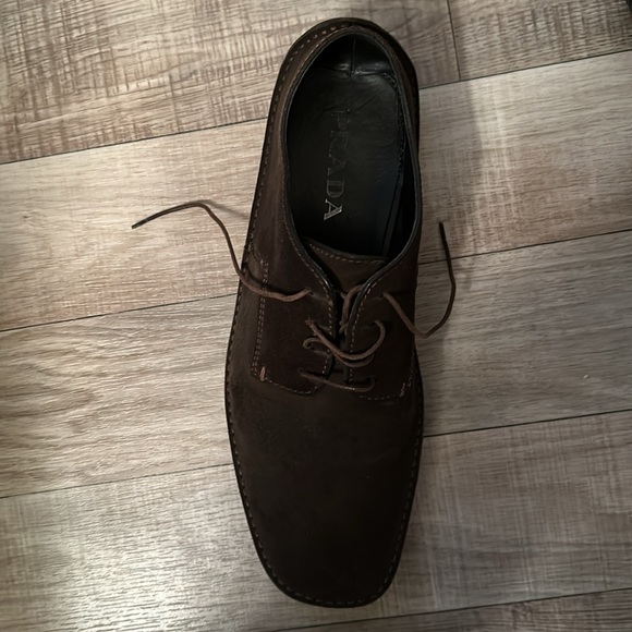 PRADA Chocolate brown suede Men’s size 9.5 US (Prada 8.5 2E) - Picture 2 of 12